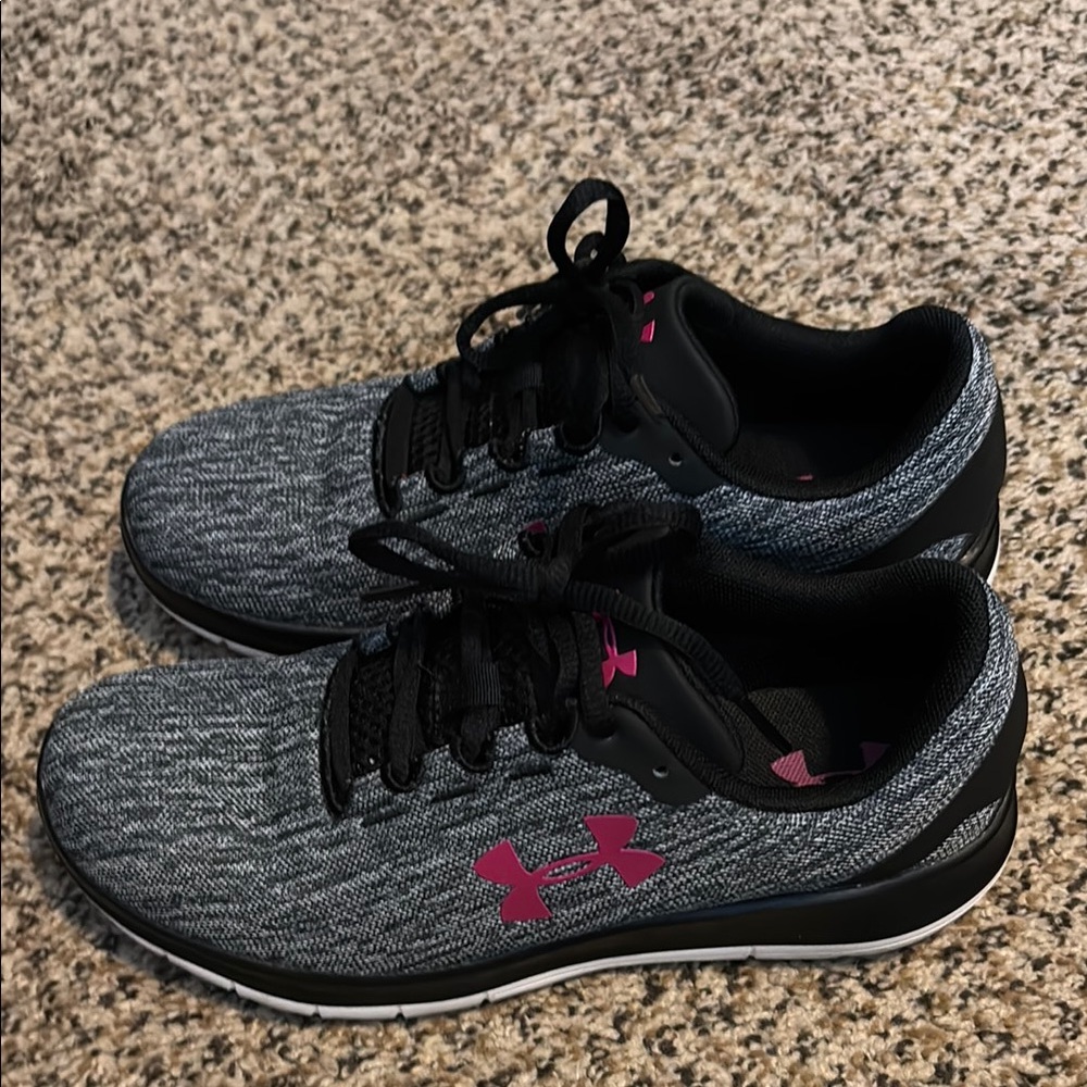 Under Armour Gray and Pink Athletic Shoes with Mesh Upper